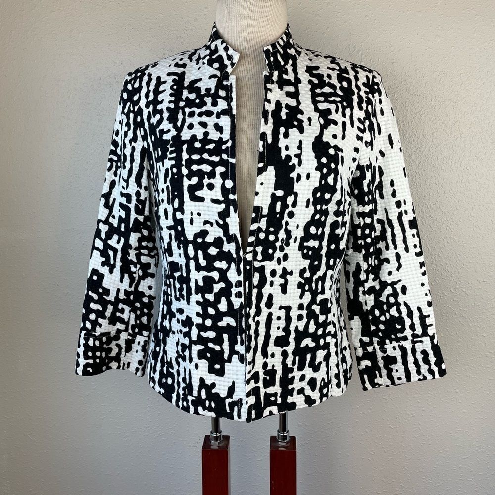 Erin London Black & White Dress Jacket Size S EUC